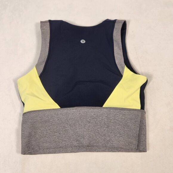 Lululemon Kick Serve Sweat Bra Sz 4 Women’s Sportsbra Blue Gray Luxtreme - Picture 2 of 7